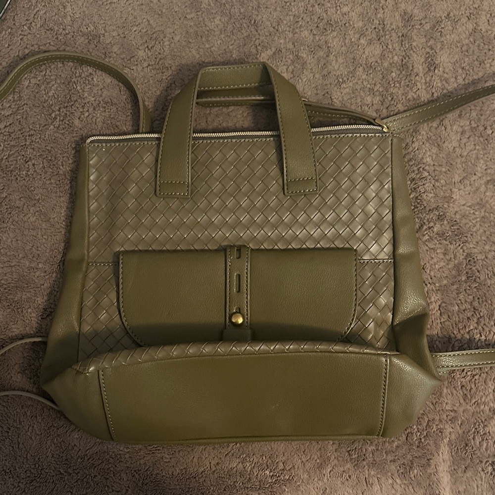 Fossil Olive Green Woven Backpack